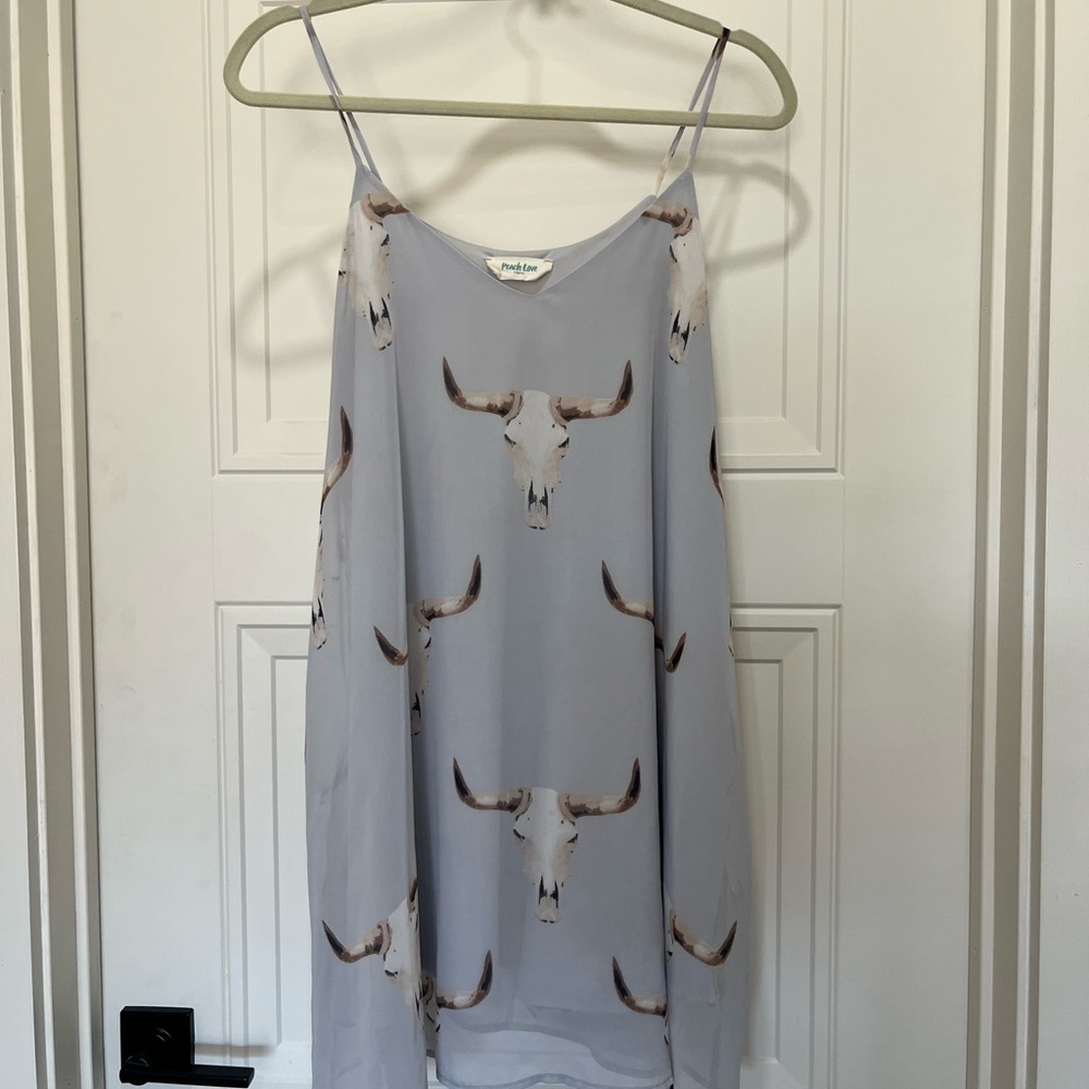 Peach Love California Icy Blue V-Neck Slip Dress